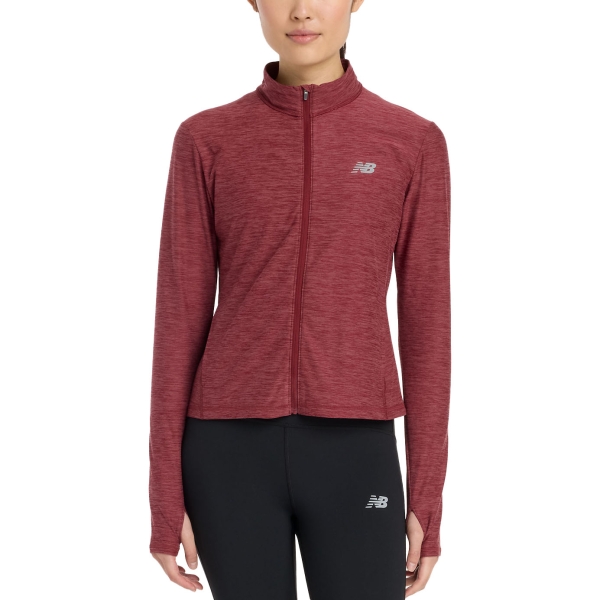 Giacca Running Donna New Balance Space Dye Giacca  Monarch Burgundy Heather WJ51100MOA