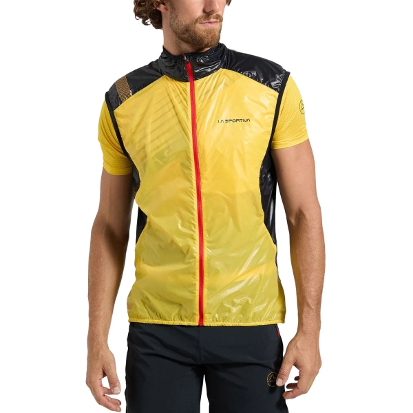 Men's Trail Running Jackets La Sportiva Blizzard Windbreaker Vest  Yellow/Black ZARV014Y00K00