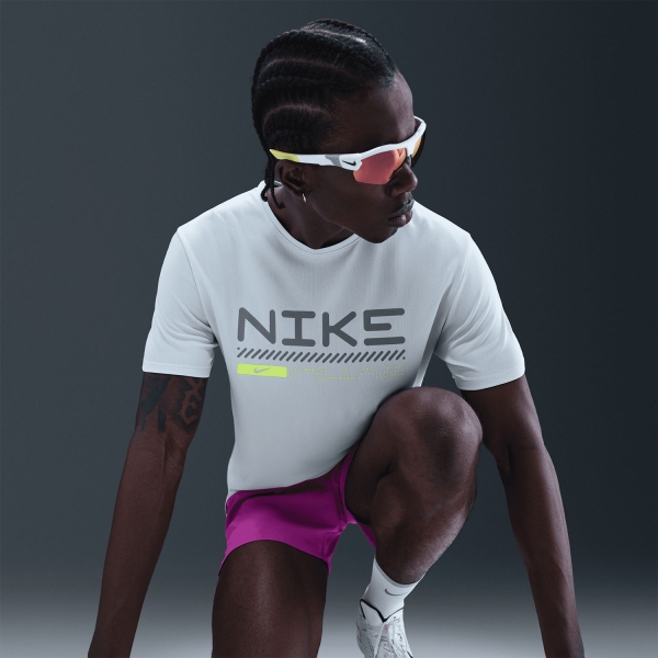 Nike Miler Winterized Maglietta - Pure Platinum/Volt/Reflective Silver