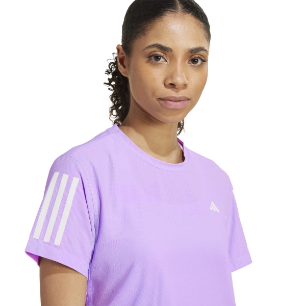 adidas Own The Run Logo T-Shirt - Powder Plum