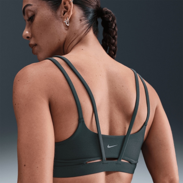 Nike Zenvy Strappy Sports Bra - Seaweed/White