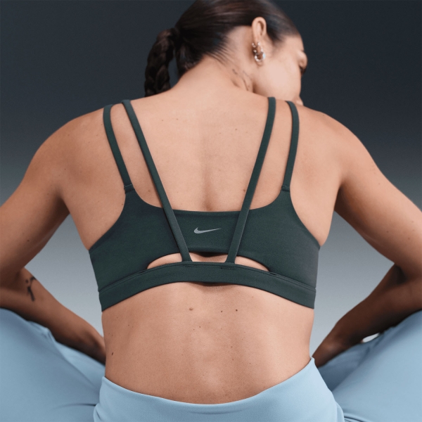Nike Zenvy Strappy Sports Bra - Seaweed/White