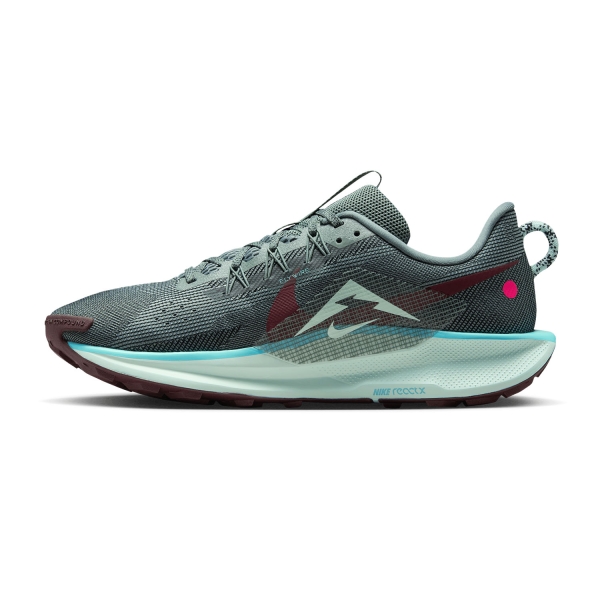 Nike ReactX Pegasus Trail 5 - Clay Green/Burgundy Crush/Bleached Turquoise