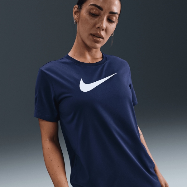 Nike Dri-FIT Logo Maglietta - Midnight Navy/White