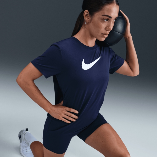 Nike Dri-FIT Logo Maglietta - Midnight Navy/White