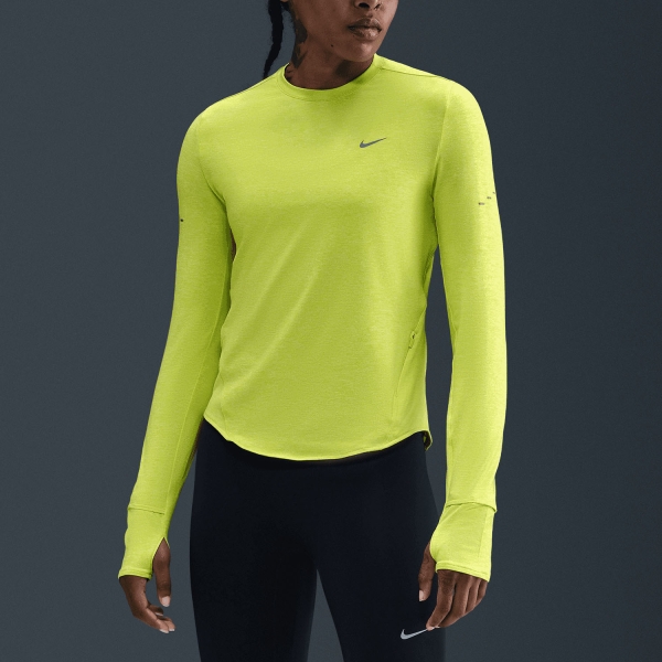 Maglia Running Donna Nike DriFIT Swift Maglia  Cyber/Heather/Reflective Silver HQ0503389