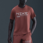 Nike Miler Winterized T-Shirt - Red Sepia/Reflective Silver