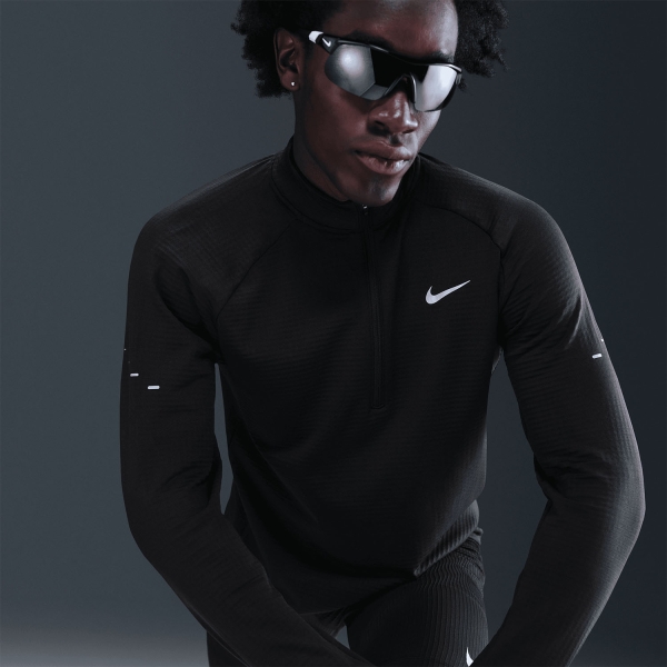Nike Stride Therma-FIT Maglia - Black/Reflective Silver