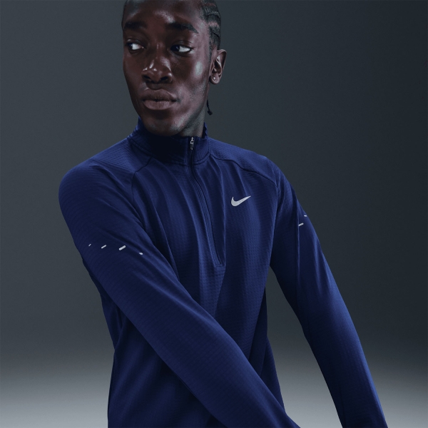 Nike Stride Therma-FIT Shirt - Blue Void/Reflective Silver