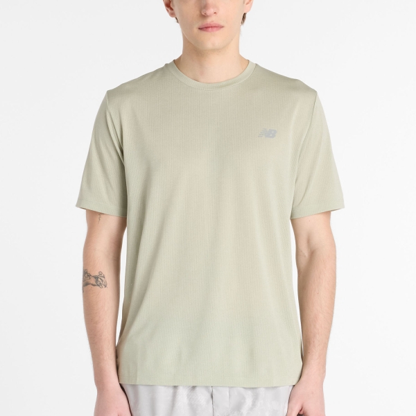 Maglietta Running Uomo New Balance Athletics Run Maglietta  Garter Snake Heather MT41253GSH