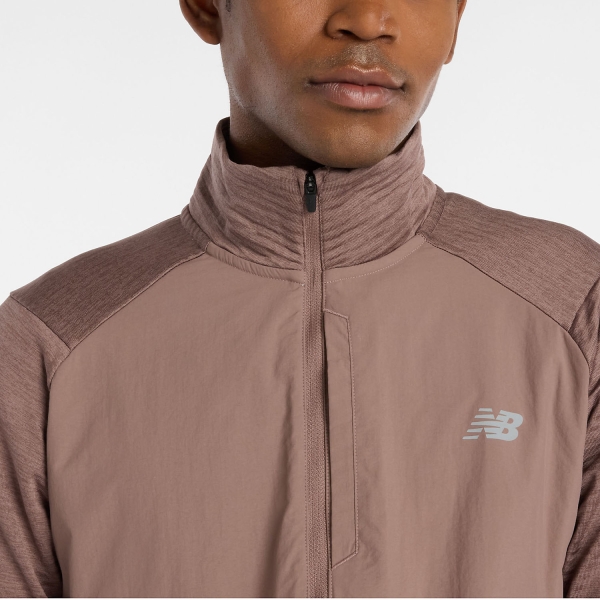 New Balance Heat Grid Logo Maglia - Earth Shadow Heather