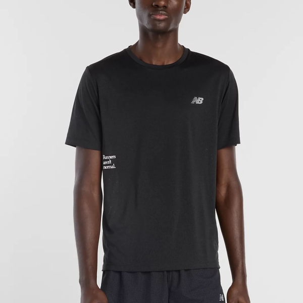 Maglietta Running Uomo New Balance Athletics Graphic Logo Maglietta  Black MT53216BK