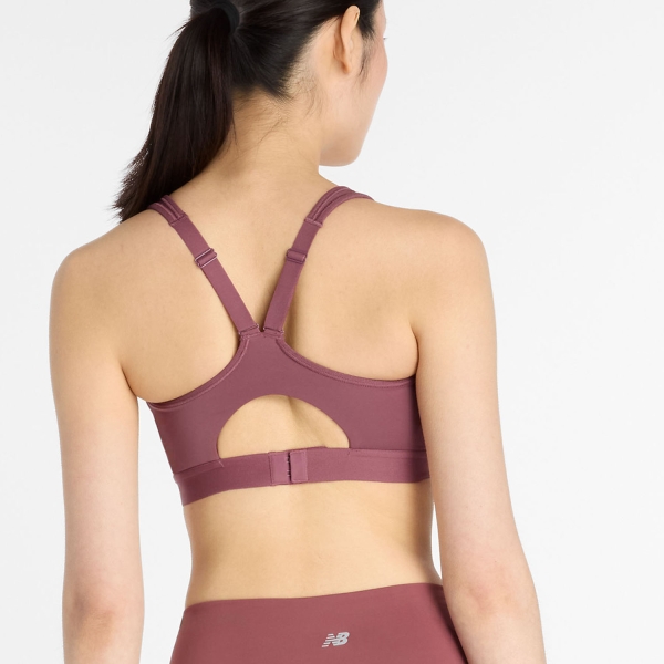 New Balance Essential Run Reggiseno Sportivo - Washed Burgundy