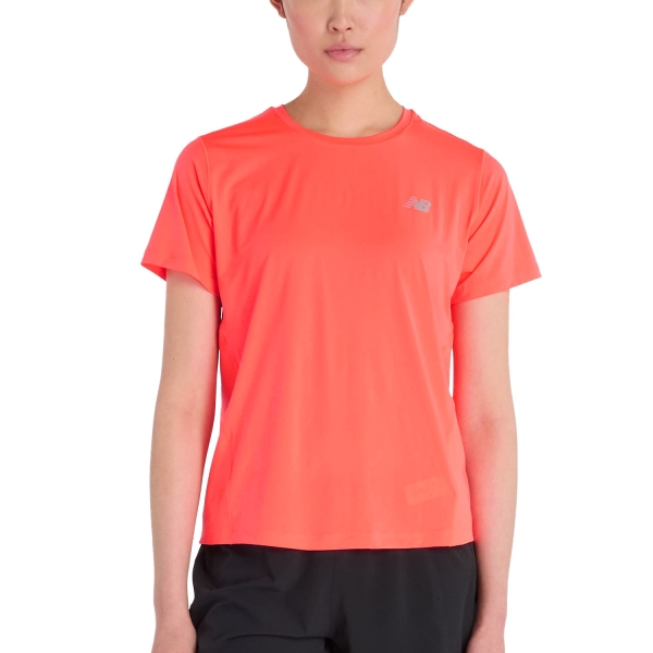 Maglietta Running Donna New Balance Race Day Logo Maglietta  Urgent Red WT51224URR