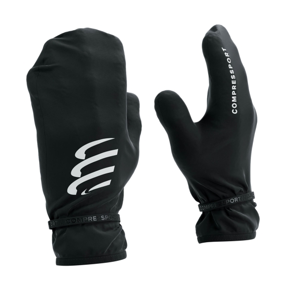 Running gloves Compressport Hurricane 10k/10k Mittens  Black XGLU8859000