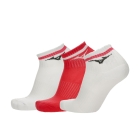 Mizuno Line Ankle x 3 Calze - White/Calypso Coral