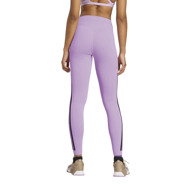 adidas Optime 3 Stripes Tights - Powder Plum