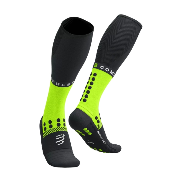 Calze Compressport Full Winter Calze  Black/Safe Yellow CFSU3109036