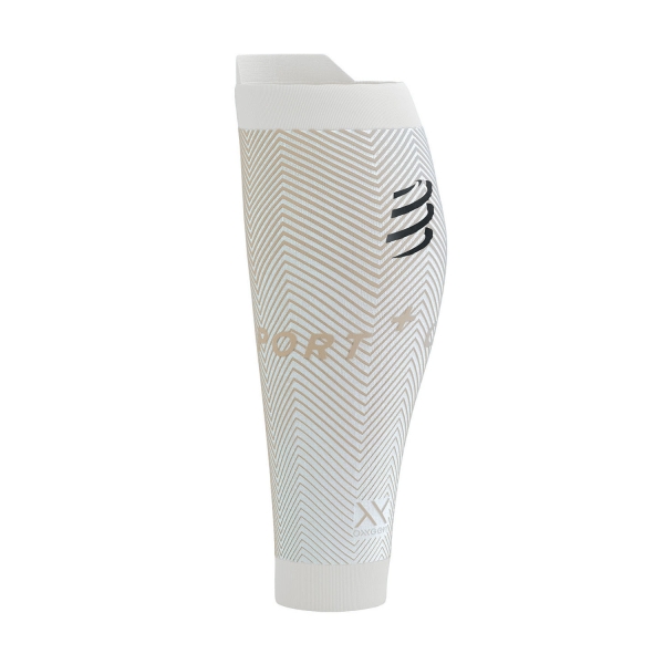 Compressport R2 Oxygen Logo Gambaletti a Compressione - White/Nebel Grey
