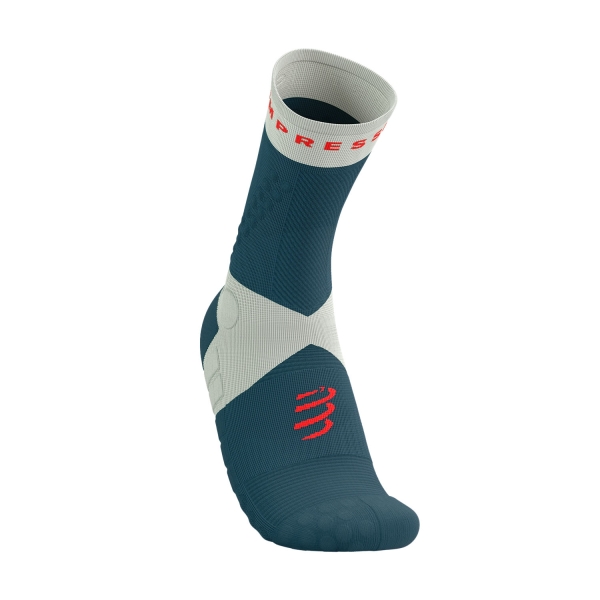 Compressport Ultra Trail V2.0 Calcetines - Stargazer/Aqua/Fluo Red