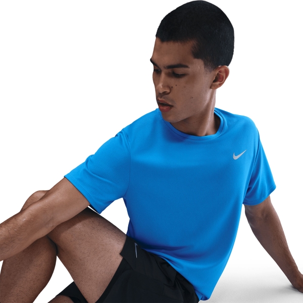 Nike Dri-FIT UV Run Division Miler Maglietta - Blue Hero/Reflective Silver
