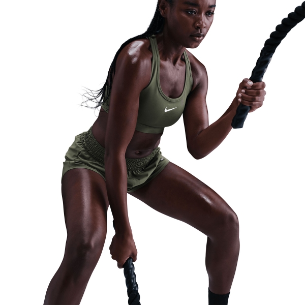 Nike Swoosh Reggiseno Sportivo - Medium Olive/White