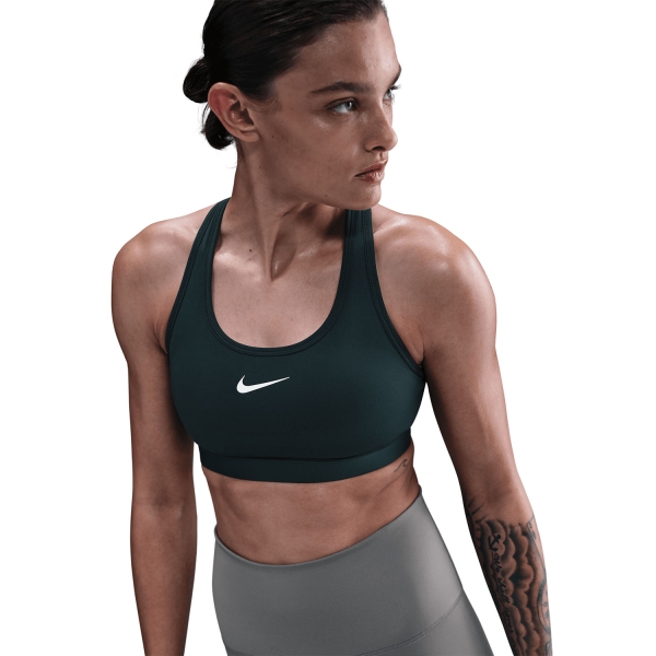 Nike Swoosh Reggiseno Sportivo - Seaweed/White