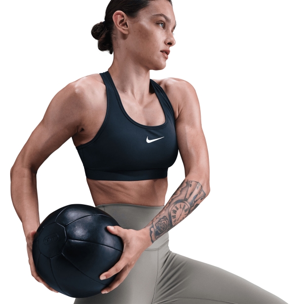 Nike Swoosh Reggiseno Sportivo - Seaweed/White