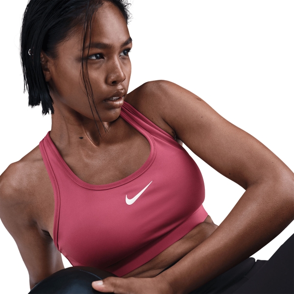 Nike Swoosh Reggiseno Sportivo - Sweet Beet/White