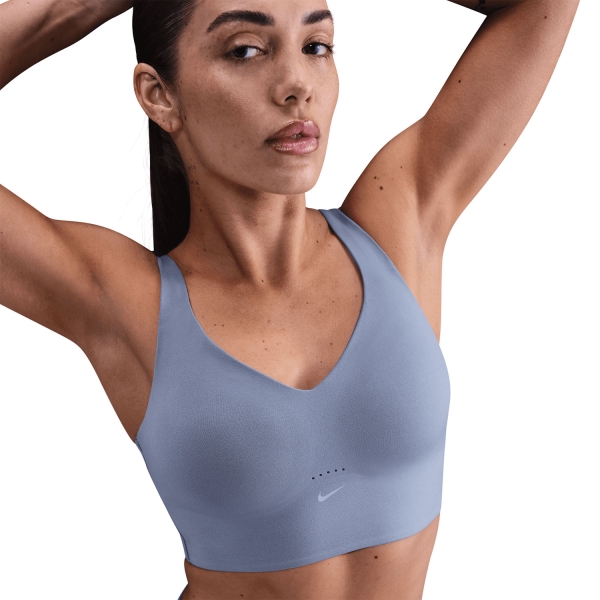 Nike Alate Logo Reggiseno Sportivo - World Indigo/White