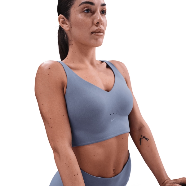 Nike Alate Logo Reggiseno Sportivo - World Indigo/White