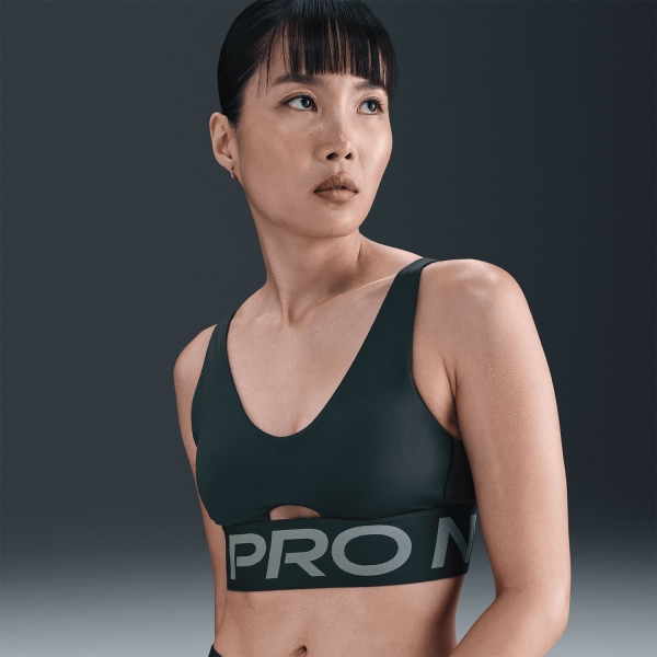 Nike Indy Plunge Reggiseno Sportivo -  Seaweed/Clay Green/White