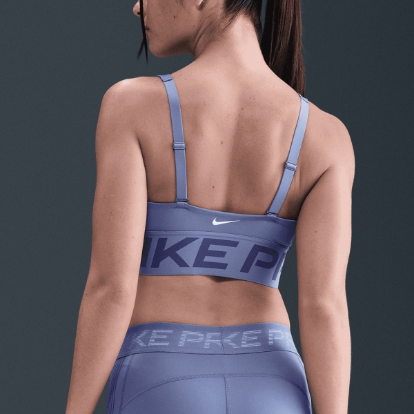 Nike Indy Plunge Sports Bra - World Indigo/Sanded Purple/White
