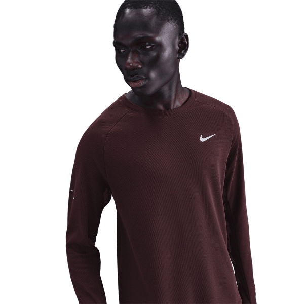 Nike Dri-FIT Stride Waffle Shirt - Burgundy Crush/Reflective Silver