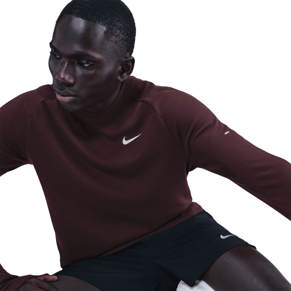 Nike Dri-FIT Stride Waffle Shirt - Burgundy Crush/Reflective Silver