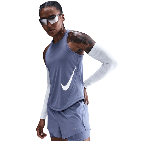 Nike Tempo Swoosh Canotta - World Indigo/White