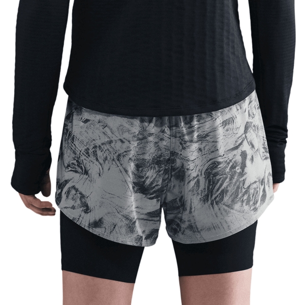 Nike Swift Logo 2 in 1 2in Pantaloncini - Thunder Grey/Dark Smoke Grey/Black