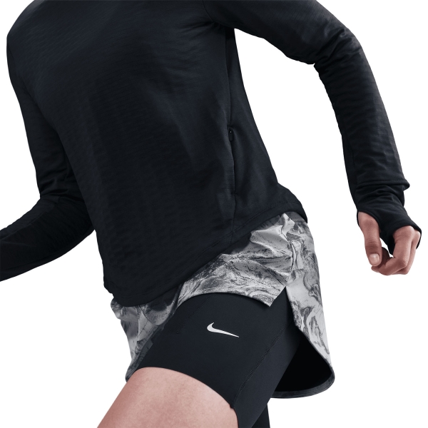 Nike Swift Logo 2 in 1 2in Pantaloncini - Thunder Grey/Dark Smoke Grey/Black