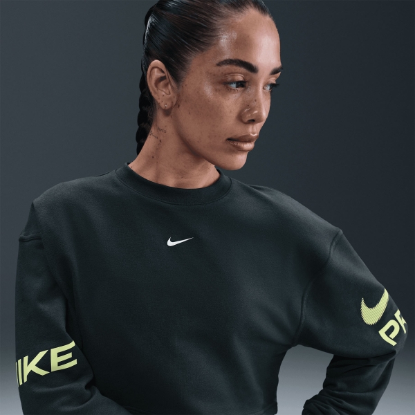 Nike Pro Dri-FIT Felpa - Seaweed/Light Lemon Twist/White