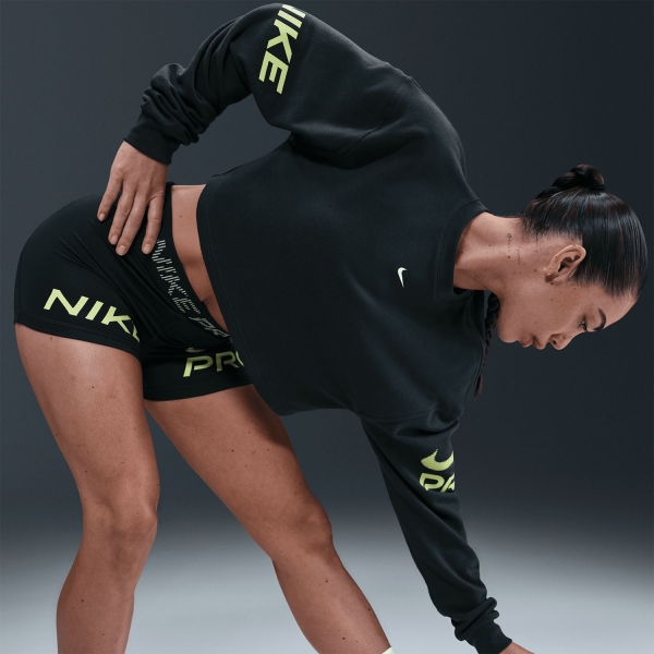 Nike Pro Dri-FIT Felpa - Seaweed/Light Lemon Twist/White