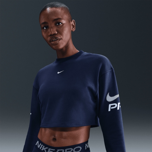 Nike Pro Dri-FIT Felpa - Midnight Navy/Football Grey/White