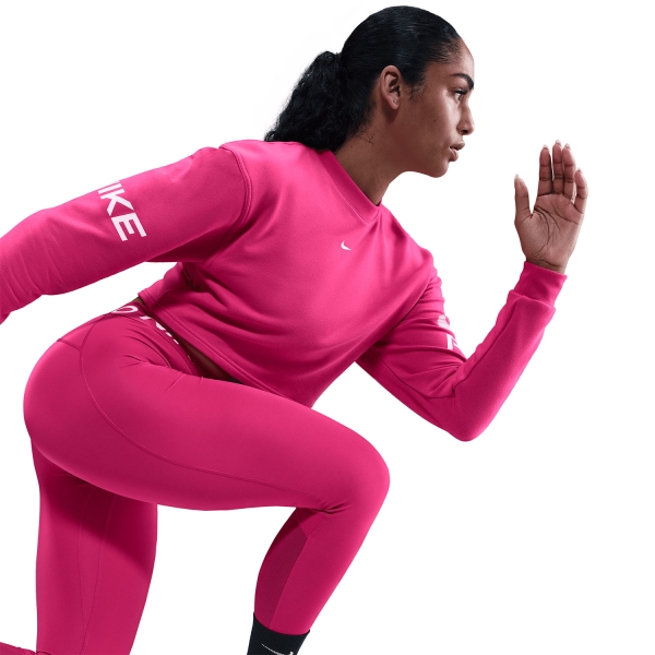 Nike Pro Dri-FIT Felpa - Rush Pink/Pink Foam/White