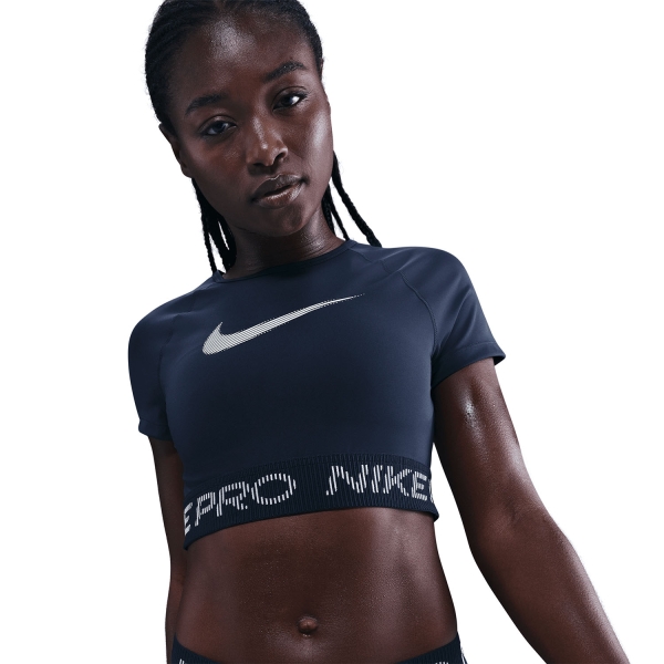 Nike Pro Dri-FIT Maglietta - Midnight Navy/Football Grey/White