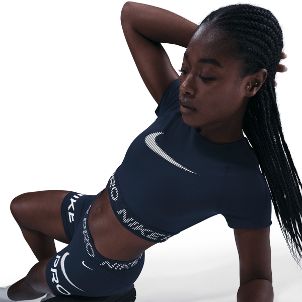 Nike Pro Dri-FIT Maglietta - Midnight Navy/Football Grey/White