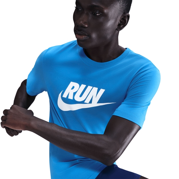 Nike Dri-FIT Swoosh Maglietta - Blue Hero/White