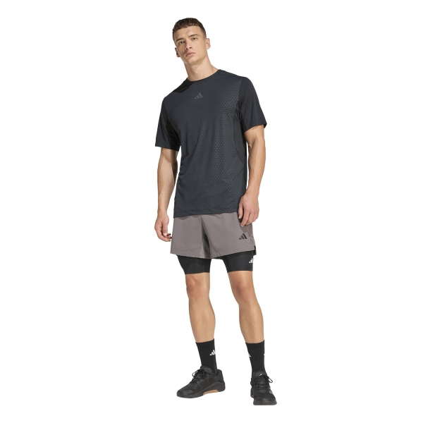 adidas D4T Power 3 Stripes 5in Pantaloncini - Charcoal