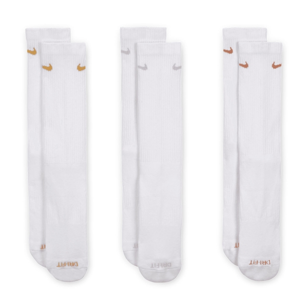 Socks Nike Everyday Plus Cushioned x 3 Socks  White/Gold/SIlver/Copper SX6888941