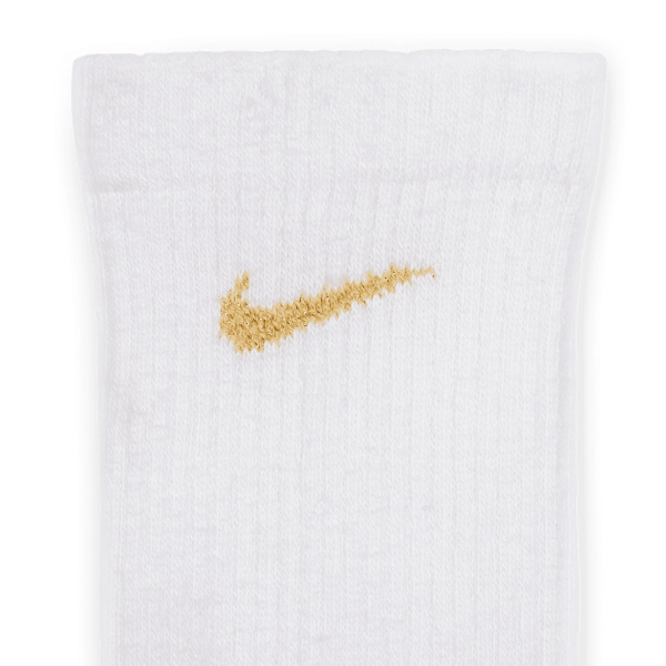 Nike Everyday Plus Cushioned x 3 Socks - White/Gold/SIlver/Copper