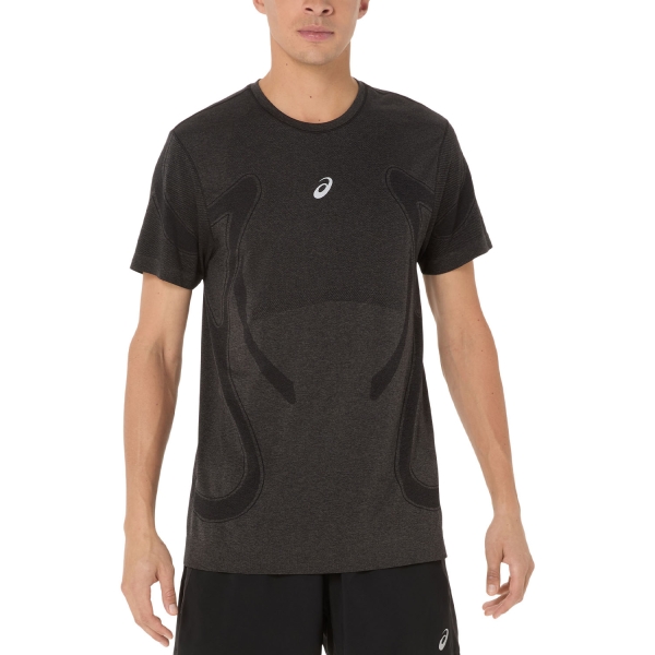 Men's Running T-Shirt ASICS Road Seamless TShirt  Performance Black 2011D355001