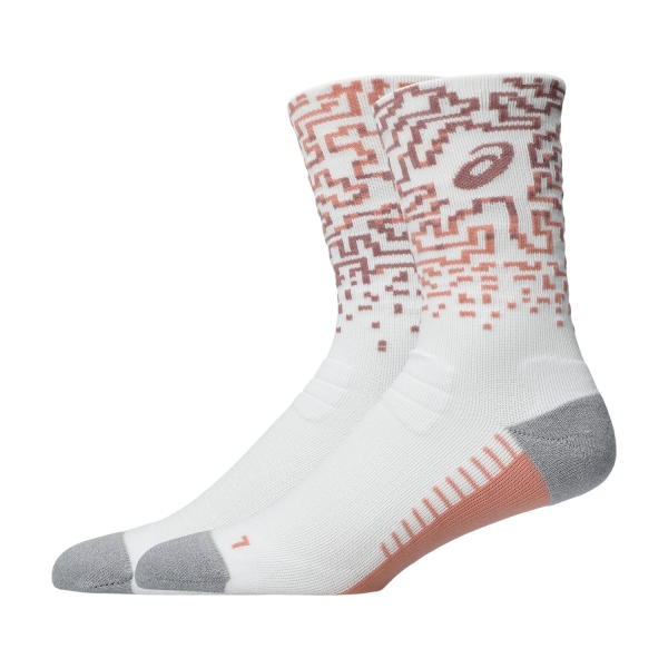 ASICS Performance Run Crew Calcetines - Brilliant White/Morganite/Pearl Pink